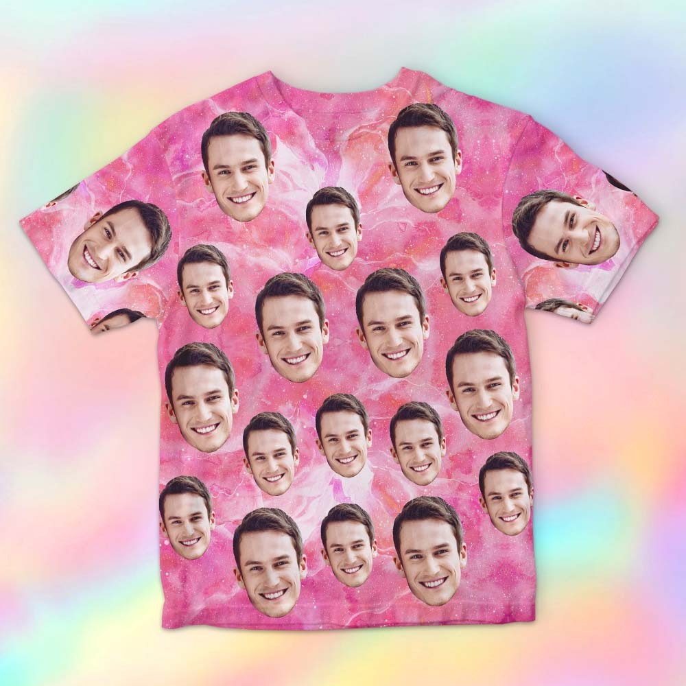 Benutzerdefiniertes Gesicht Herren-t-shirt, Personalisiertes Foto, Lustige Farbtinten-t-shirt-geschenke Für Männer - GesichtSocken