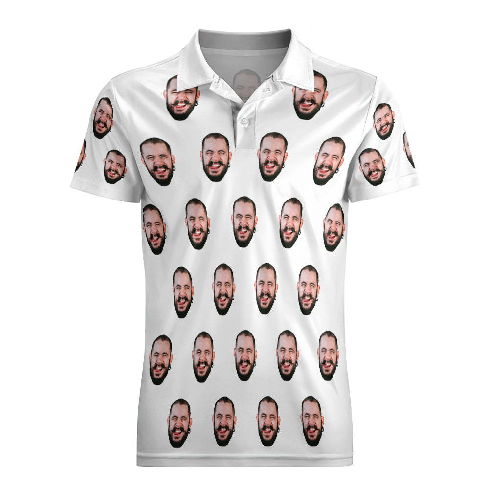 Benutzerdefiniertes Gesichts-polo-shirt Für Herren, Personalisierte Golf-shirts Für Ihn - GesichtSocken