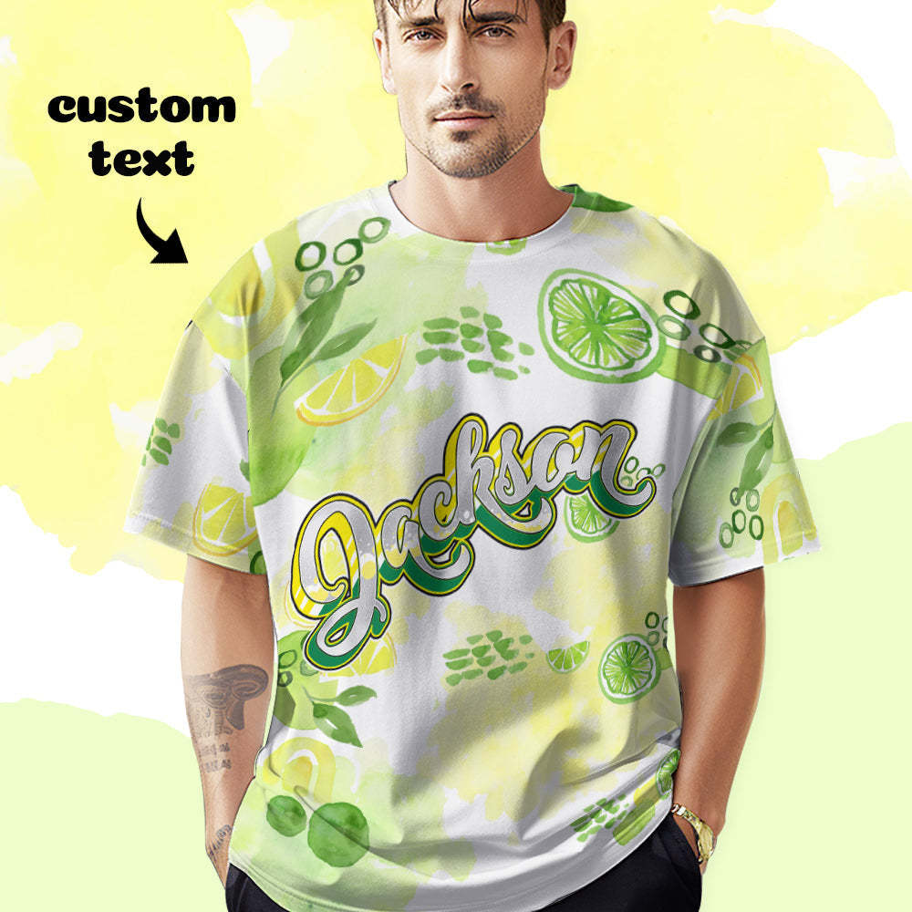 Personalisiertes T-shirt Mit Namen, Unisex, Grünes Sommer-t-shirt - GesichtSocken
