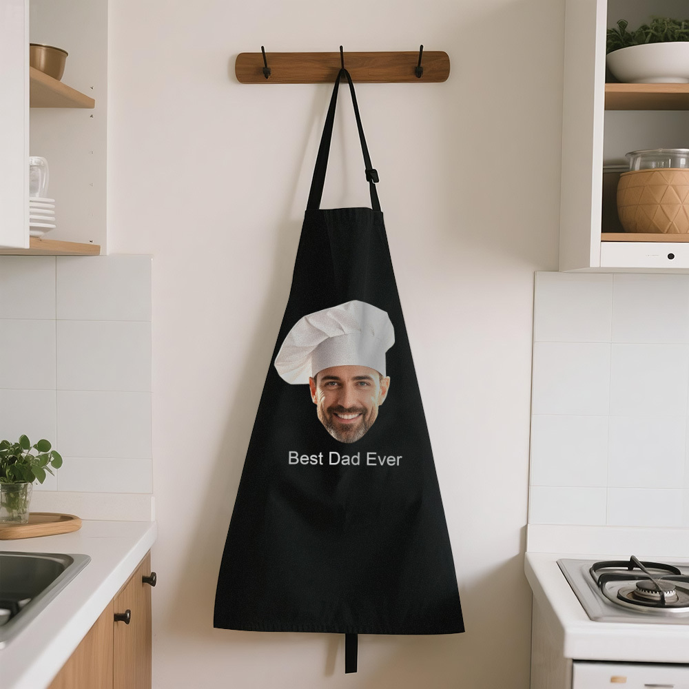 Benutzerdefinierte Gesicht Foto Schürze Personalisierte Best Dad Ever Koch Hut Schürze Geschenk Für Papa Opa - MyFaceSocksDE