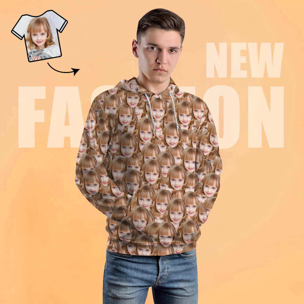 Custom Face Unisex Hoodie Lässig Bedruckter Foto Hoodie Für Männer Frauen - Mash Face - GesichtSocken