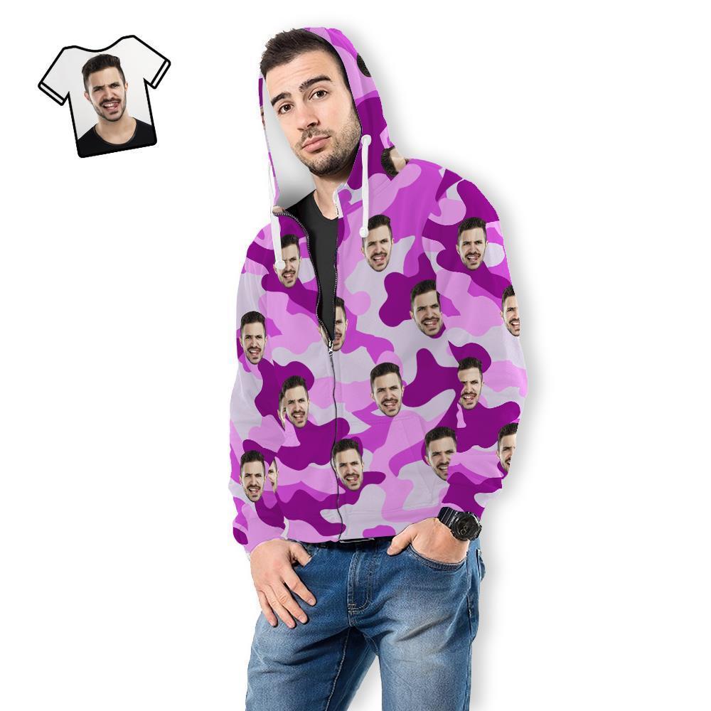 Custom Face Unisex Hoodie Lässige Bedruckte Dunkle Orchideen-tarnung - GesichtSocken