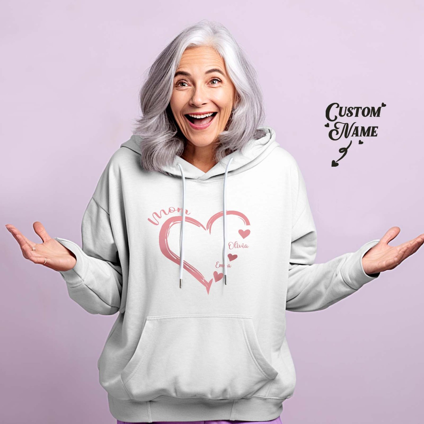 Benutzerdefinierte Mama Oma Hoodie Personalisierte Kinder Namen Hoodie Muttertagsgeschenke - GesichtSocken