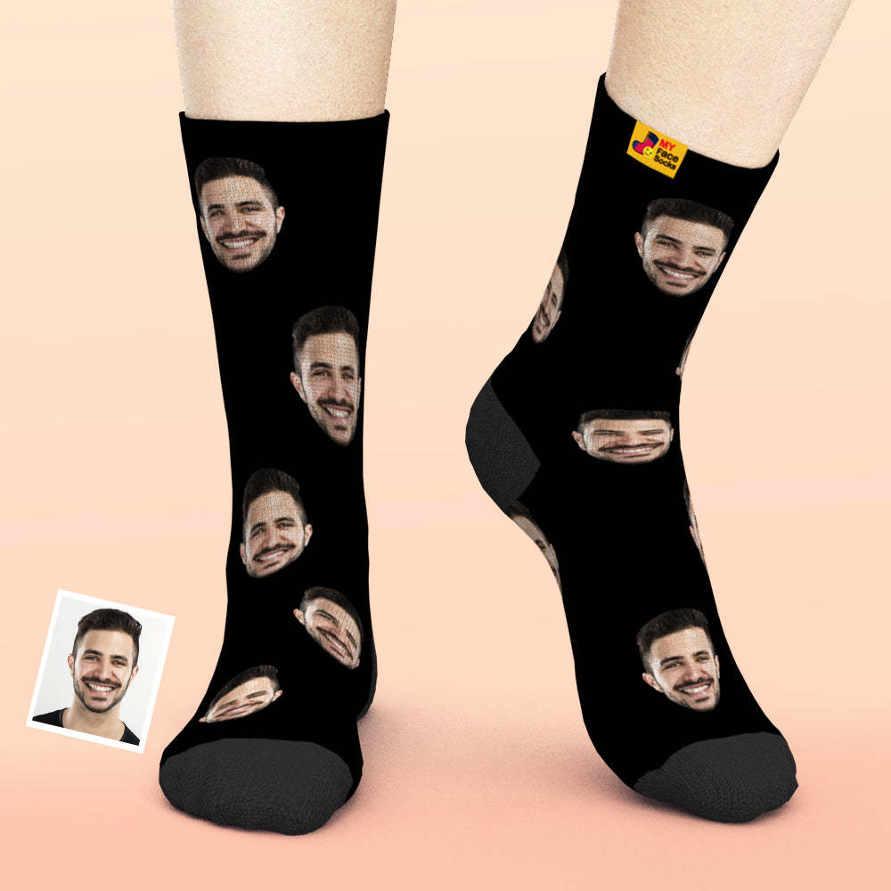 Online-Vorschau Personalisierte Gesicht Socken -3D Visualisierung Socken Mehrere Gesichter