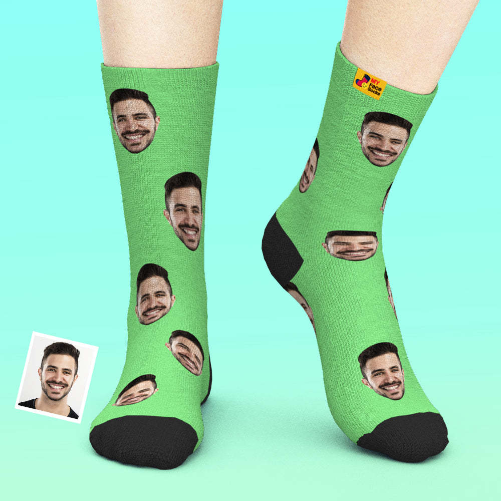 Online-Vorschau Personalisierte Gesicht Socken -3D Visualisierung Socken Mehrere Gesichter