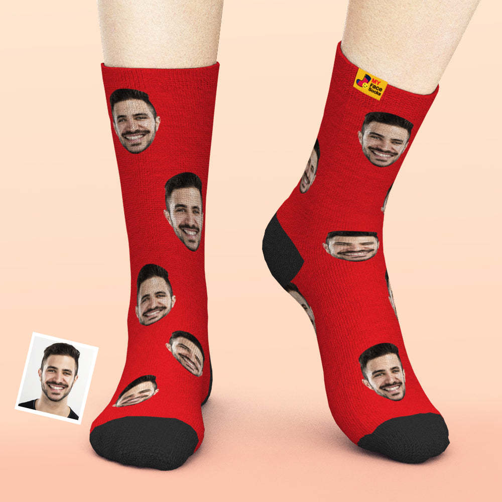 Online-Vorschau Personalisierte Gesicht Socken -3D Visualisierung Socken Mehrere Gesichter