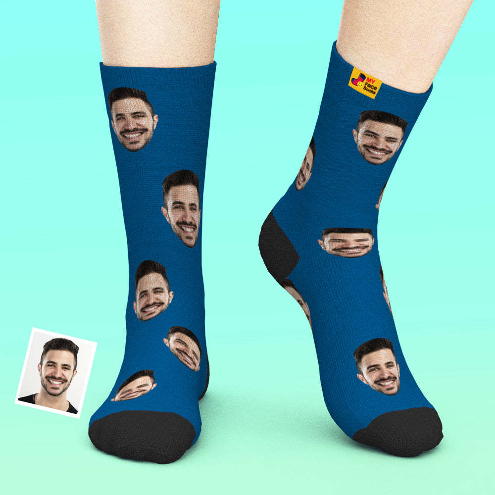 Online-Vorschau Personalisierte Gesicht Socken -3D Visualisierung Socken Mehrere Gesichter