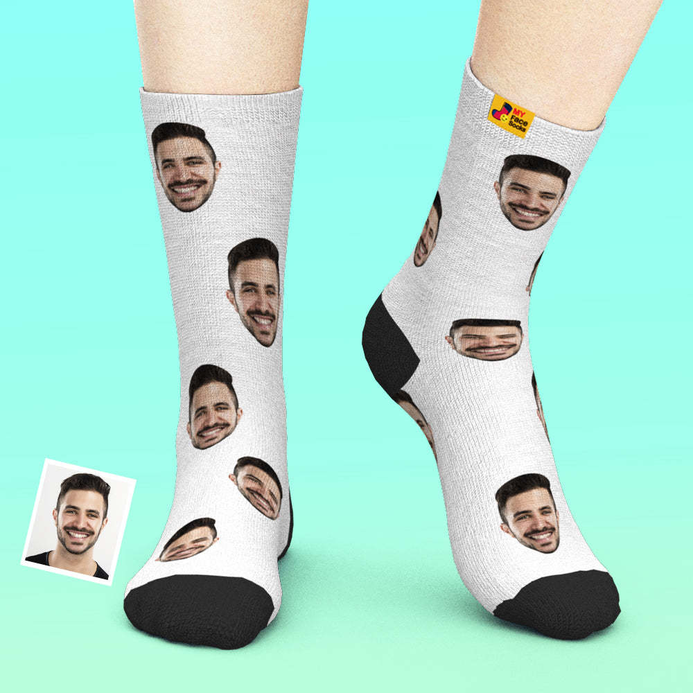 Online-Vorschau Personalisierte Gesicht Socken -3D Visualisierung Socken Mehrere Gesichter