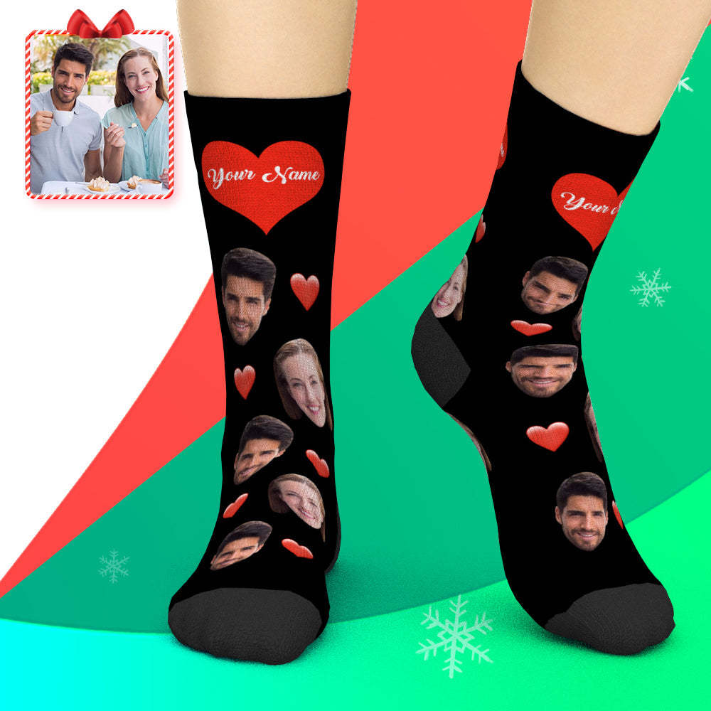 Vatertagsgeschenke - Personalisierte Herz Socken Mit Gesicht - Gesichtsocken