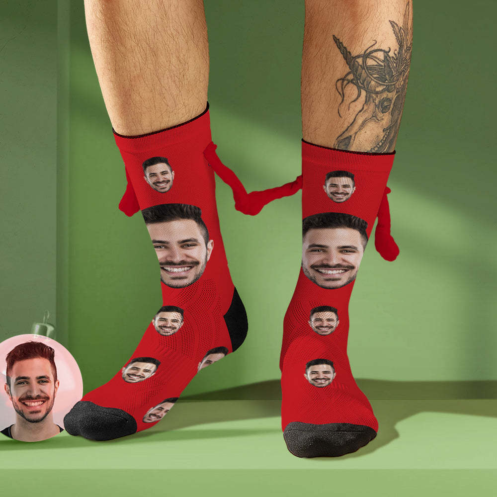 Benutzerdefinierte Gesichtssocken Magnetische Handsocken Lustige Puppen-mid-tube-socken Weihnachtsgeschenke - GesichtSocken