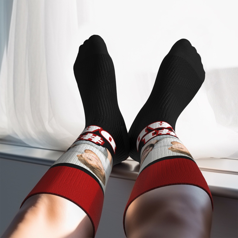 Benutzerdefinierte #1 Dad Kniestrümpfe, Personalisierte Kompression, Vatertag, Turnier, Sport, Team, Baseball, Softball, Fußball - MyFaceSocksDE