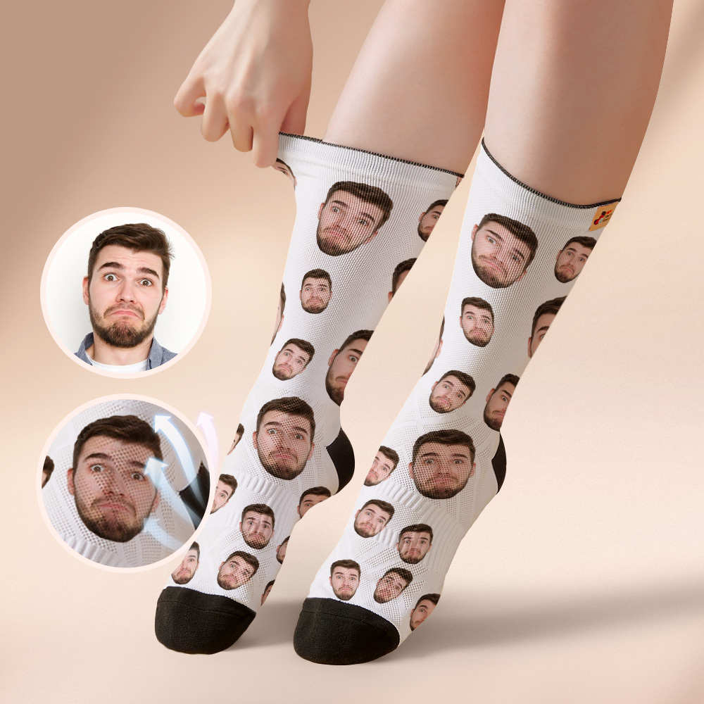 Benutzerdefinierte Gesichtssocken Mit Mehreren Gesichtern, Atmungsaktiv, Bilder Hinzufügen, Bunte Fotosocken, Geschenke - MyFaceSocksDE