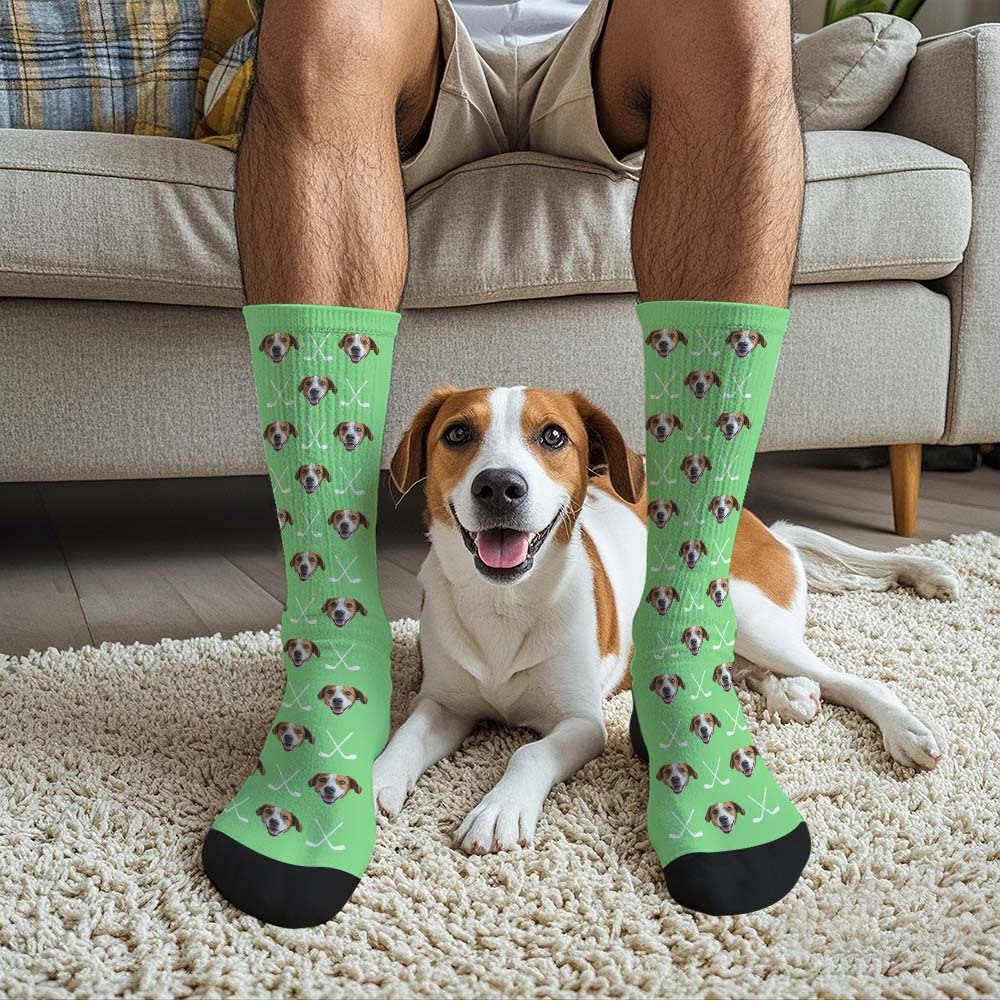 Benutzerdefinierte Vollgesichtssocken Golfschläger-socken, Personalisiertes Foto, Individuelles Design, Beste Geschenkidee - MyFaceSocksDE