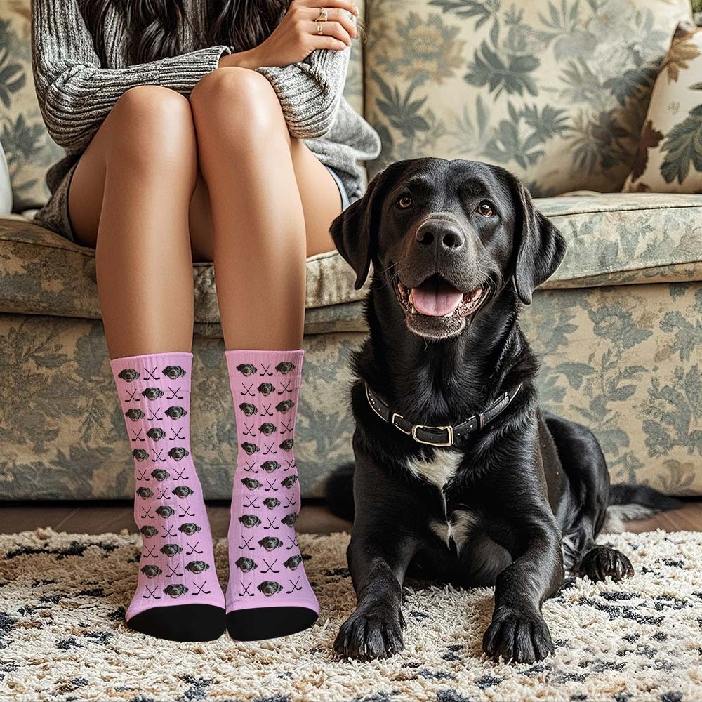 Benutzerdefinierte Vollgesichtssocken Golfschläger-socken, Personalisiertes Foto, Individuelles Design, Beste Geschenkidee - MyFaceSocksDE