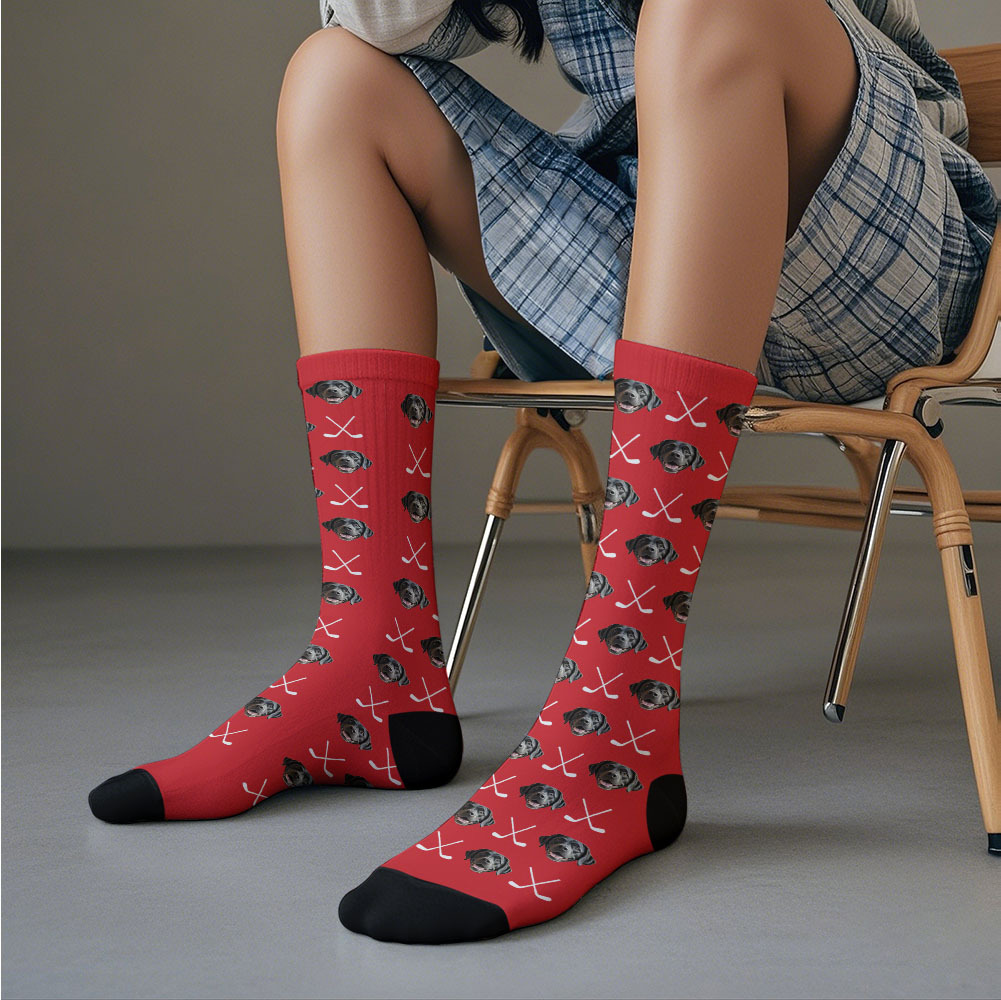 Benutzerdefinierte Vollgesichtssocken Golfschläger-socken, Personalisiertes Foto, Individuelles Design, Beste Geschenkidee - MyFaceSocksDE