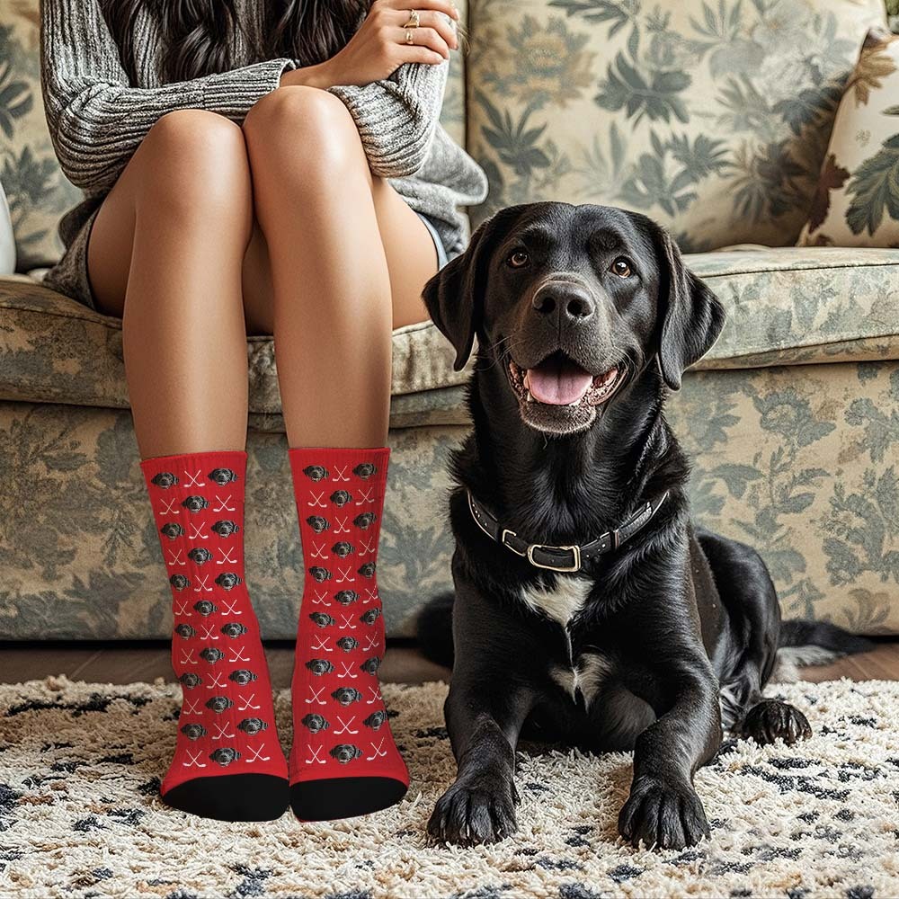Benutzerdefinierte Vollgesichtssocken Golfschläger-socken, Personalisiertes Foto, Individuelles Design, Beste Geschenkidee - MyFaceSocksDE
