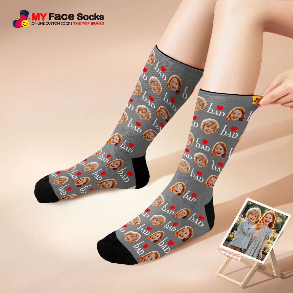 Benutzerdefinierte Vollgesichts-fotodrucksocken Bunte Socken High Heels Personalisiertes Individuelles Design Bestes Geschenk Zum Vatertag - MyFaceSocksDE