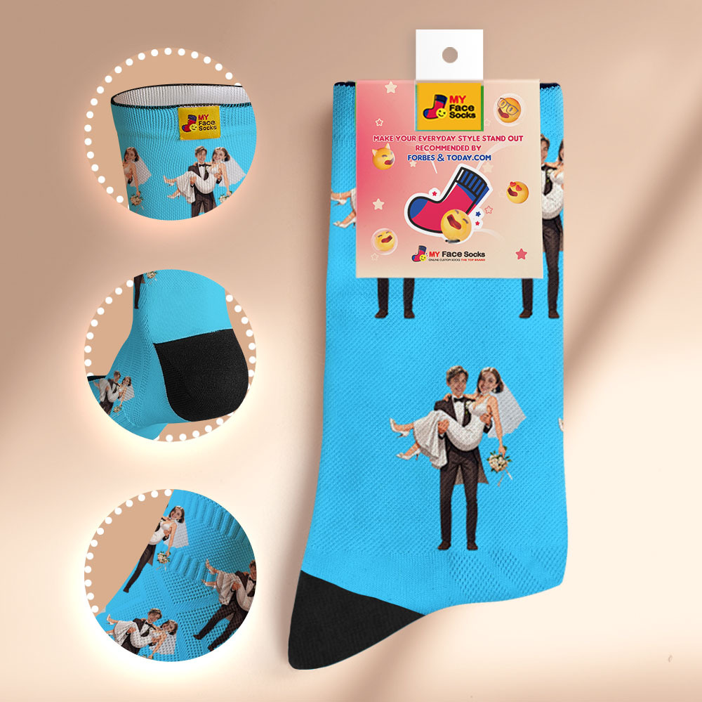 Benutzerdefinierte Gesichtssocken #bff Mehrere Fotos Hinzufügen Geschenk Für Besties Personalisierte Gesichtssocken - MyFaceSocksDE