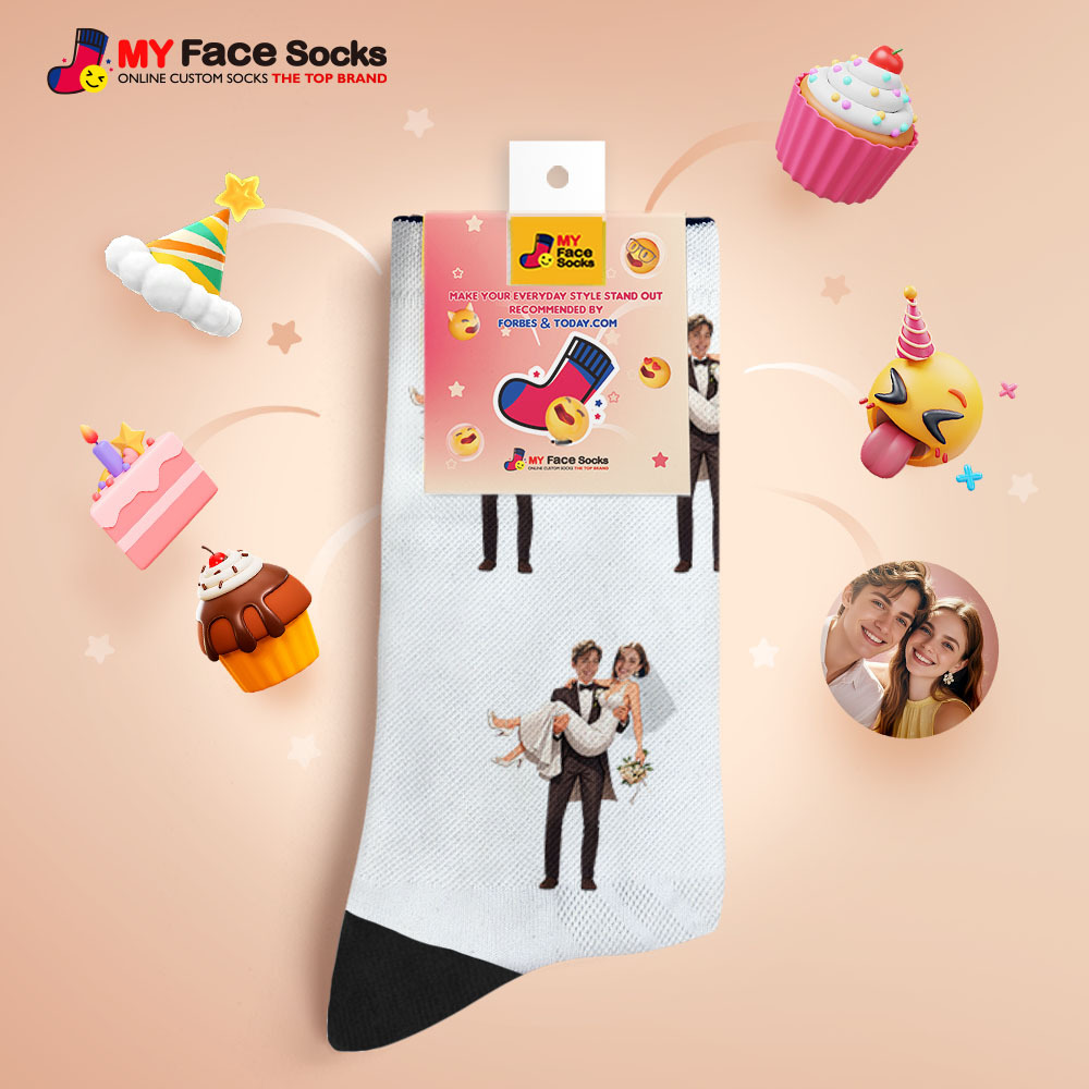 Benutzerdefinierte Gesichtssocken #bff Mehrere Fotos Hinzufügen Geschenk Für Besties Personalisierte Gesichtssocken - MyFaceSocksDE