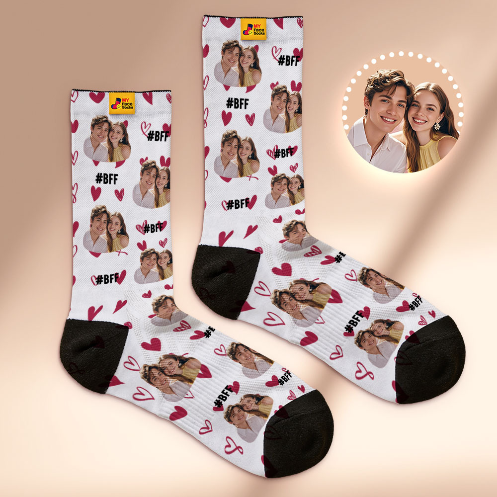 Personalisiertes Paargeschenk Mit Ihrem Foto. Individuelle Fotosocken Zum Hochzeitstag Oder Verlobungsgeschenk - MyFaceSocksDE