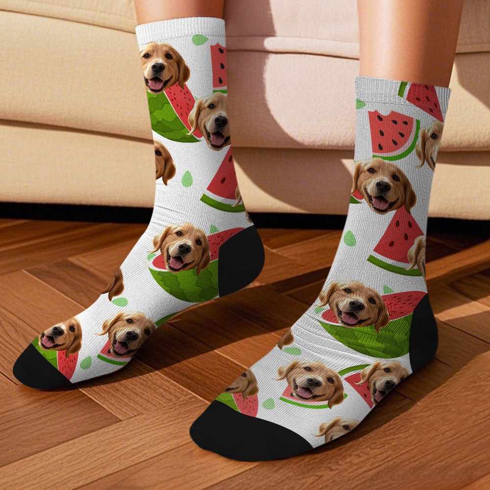 Personalisierte Gesichtssocken Mit Fotos, Benutzerdefinierte Wassermelonen-socken Für Paare, Lustige Geschenkidee - MyFaceSocksDE