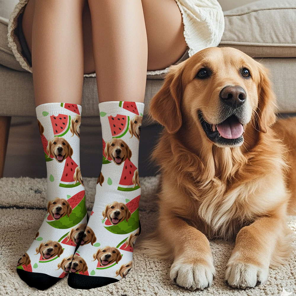 Personalisierte Gesichtssocken Mit Fotos, Benutzerdefinierte Wassermelonen-socken Für Paare, Lustige Geschenkidee - MyFaceSocksDE