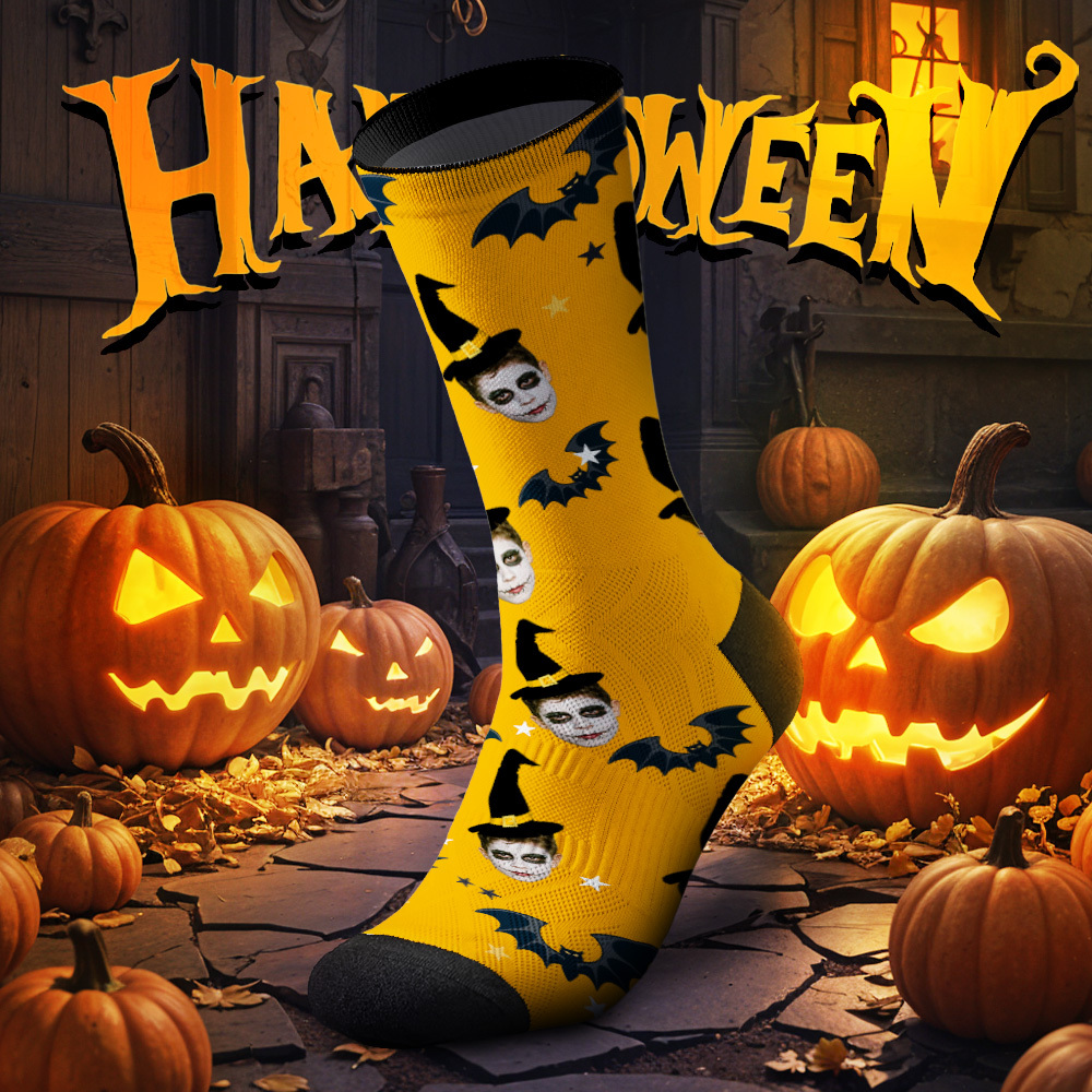 Gruselige Socken, Personalisierte Halloween-gesichtssocken Für Freunde Und Familie - MyFaceSocksDE