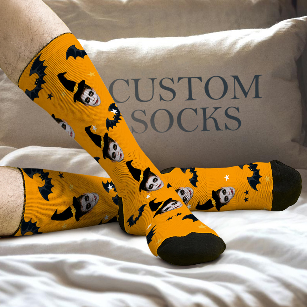Gruselige Socken, Personalisierte Halloween-gesichtssocken Für Freunde Und Familie - MyFaceSocksDE