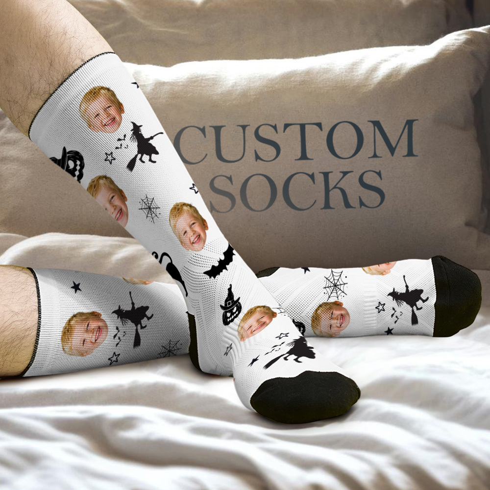 Gruselige Socken, Personalisierte Halloween-gesichtssocken Für Freunde Und Familie - MyFaceSocksDE