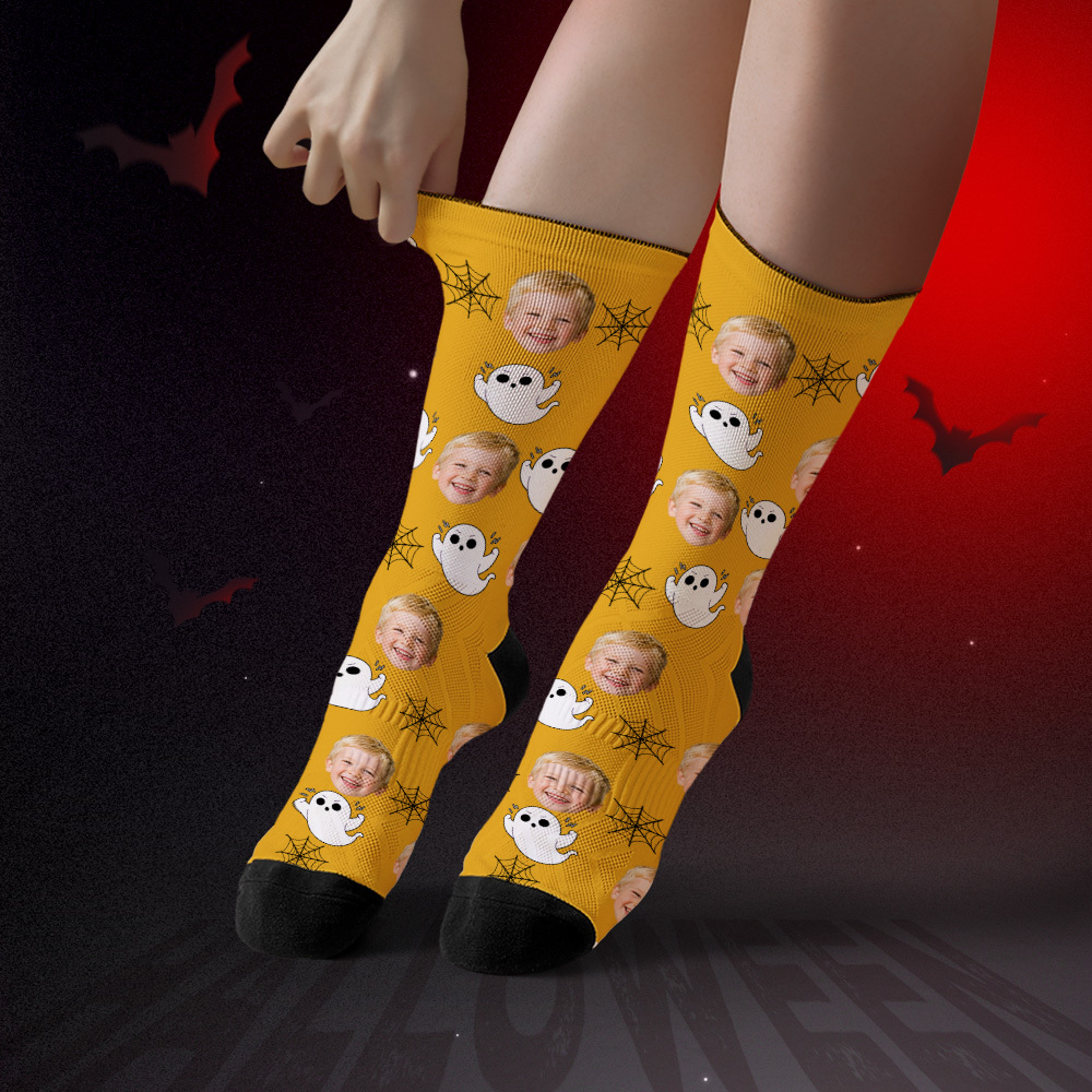Gruselige Socken, Personalisierte Halloween-gesichtssocken Für Freunde Und Familie - MyFaceSocksDE