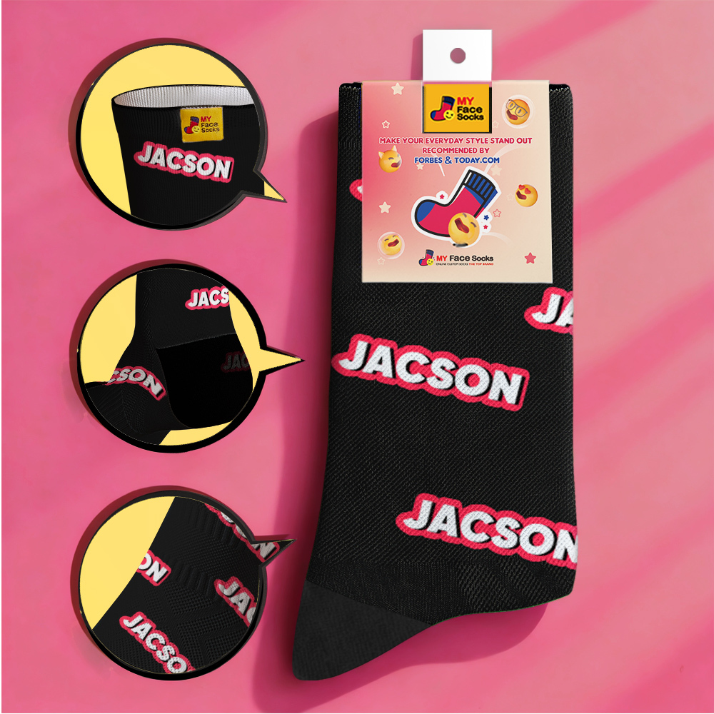Personalisierte Schriftzugsocken Grüne Socken Benutzerdefinierte Gravierte Socken Dopaminsocken Helles Mehrfarbiges Geschenk - MyFaceSocksDE