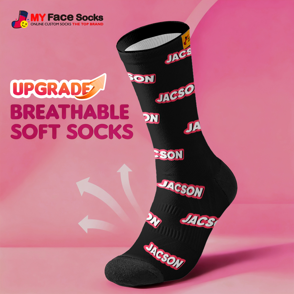 Personalisierte Schriftzugsocken Grüne Socken Benutzerdefinierte Gravierte Socken Dopaminsocken Helles Mehrfarbiges Geschenk - MyFaceSocksDE