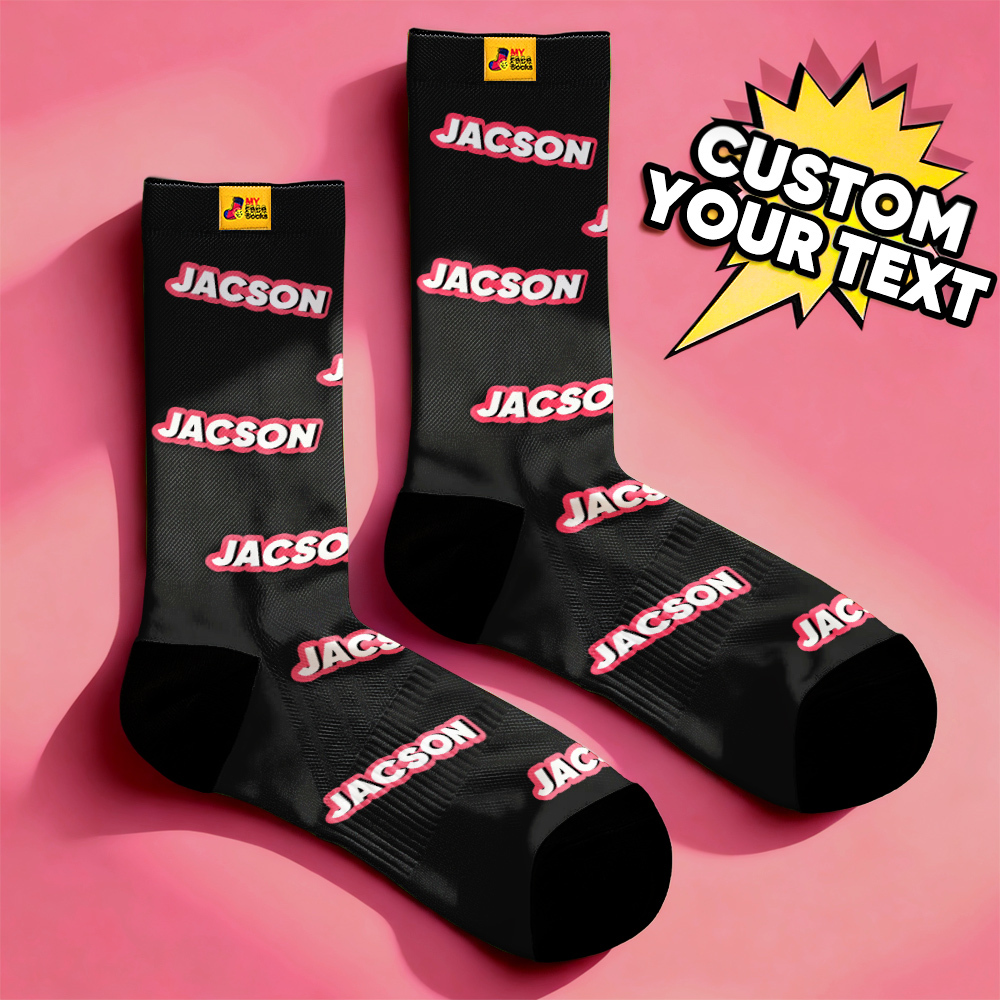Personalisierte Schriftzugsocken Grüne Socken Benutzerdefinierte Gravierte Socken Dopaminsocken Helles Mehrfarbiges Geschenk - MyFaceSocksDE