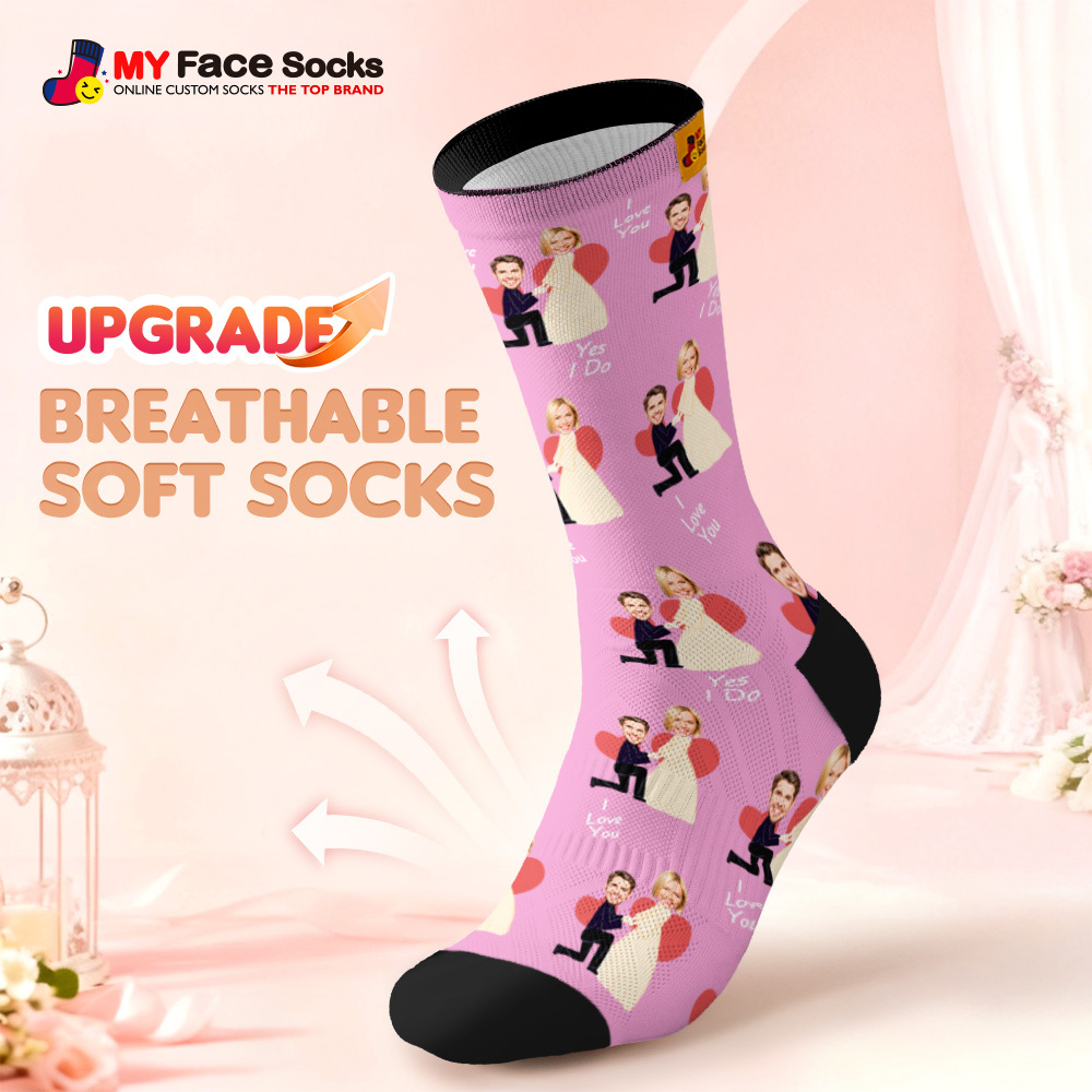 Personalisierte Hochzeitssocken, Personalisierte Paarfotosocken, Lustiges Braut- Und Bräutigamgeschenk, Personalisiertes Jubiläums- Oder Verlobungsgeschenk - MyFaceSocksDE