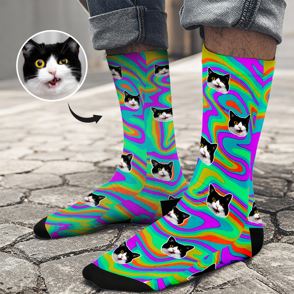 Weihnachtssocken Mit Individuellem Design, Personalisierte Lustige Mütze, Individuelles Design, Beste Geschenkidee Für Weihnachten - MyFaceSocksDE