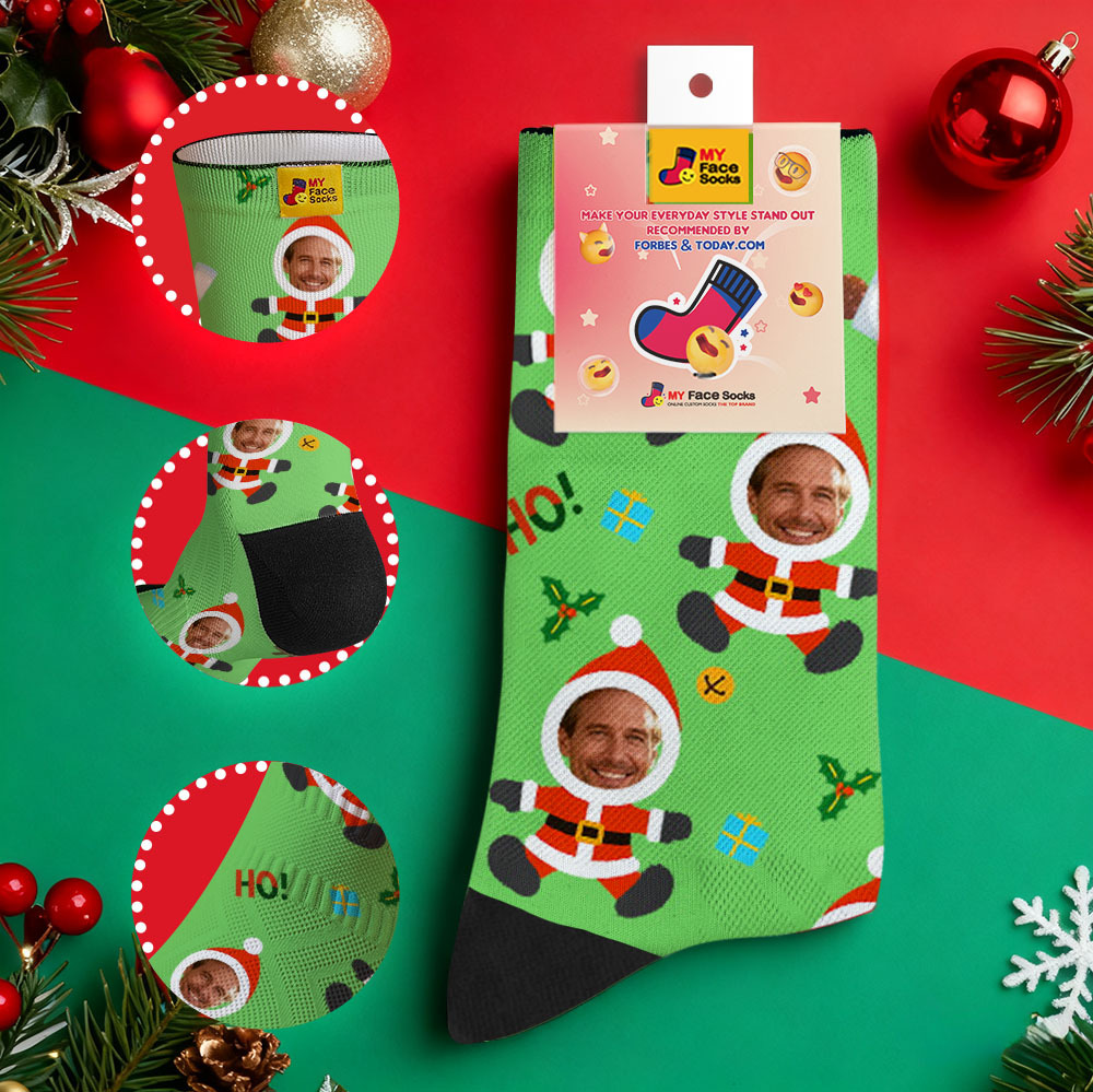 Personalisierte Weihnachtssocken Schneemann Hoho Weihnachtssocken Individuelle Weihnachtssocken Geschenk Für Familie Paar - MyFaceSocksDE