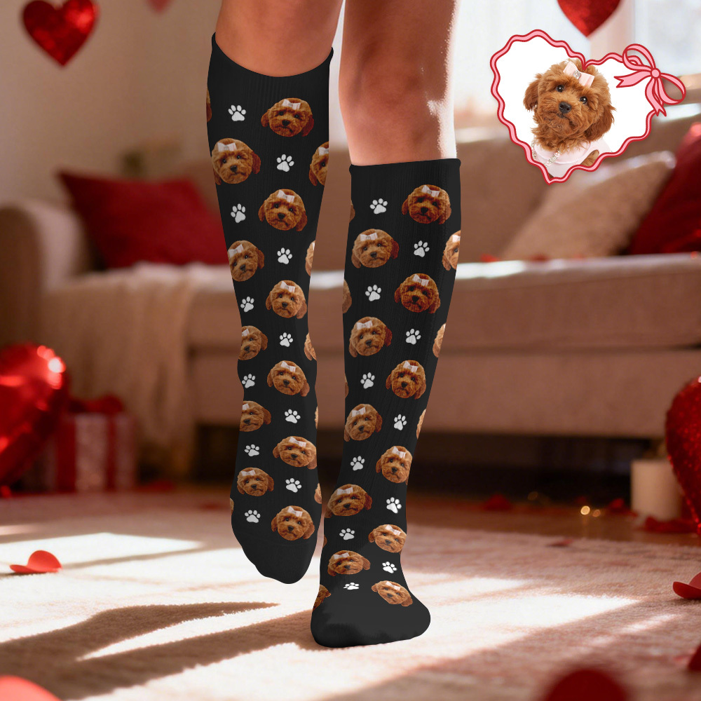 Personalisierte Kniestrümpfe Mit Niedlichem Haustiergesicht – Das Perfekte Geschenk Für Tierliebhaber - MyFaceSocksDE