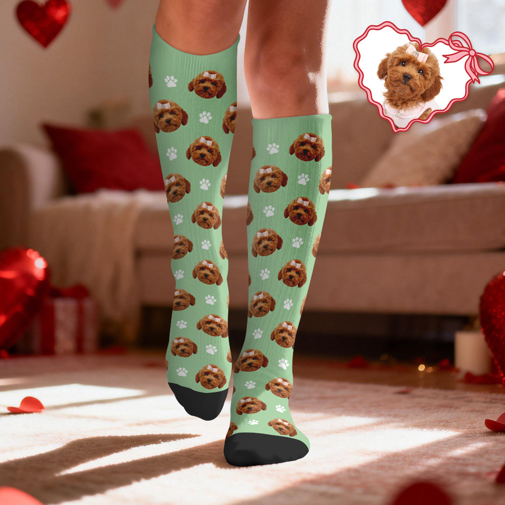 Personalisierte Kniestrümpfe Mit Niedlichem Haustiergesicht – Das Perfekte Geschenk Für Tierliebhaber - MyFaceSocksDE