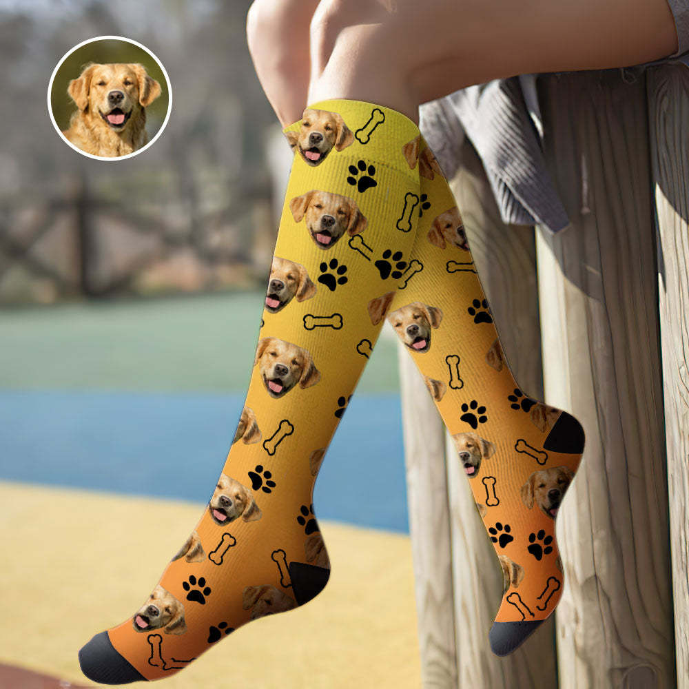Benutzerdefinierte Kniehohe Gesichtssocken Sommersocken - Hund - GesichtSocken