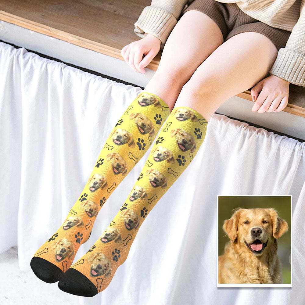 Benutzerdefinierte Kniehohe Gesichtssocken Sommersocken - Hund - GesichtSocken