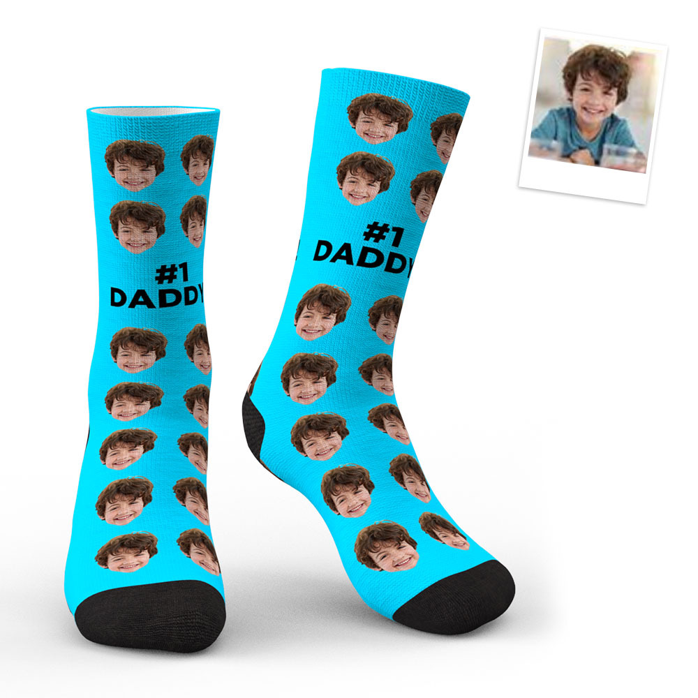 3d-vorschau Benutzerdefinierte Gesicht Socken Geschenke Für Papa #1 Papa - GesichtSocken