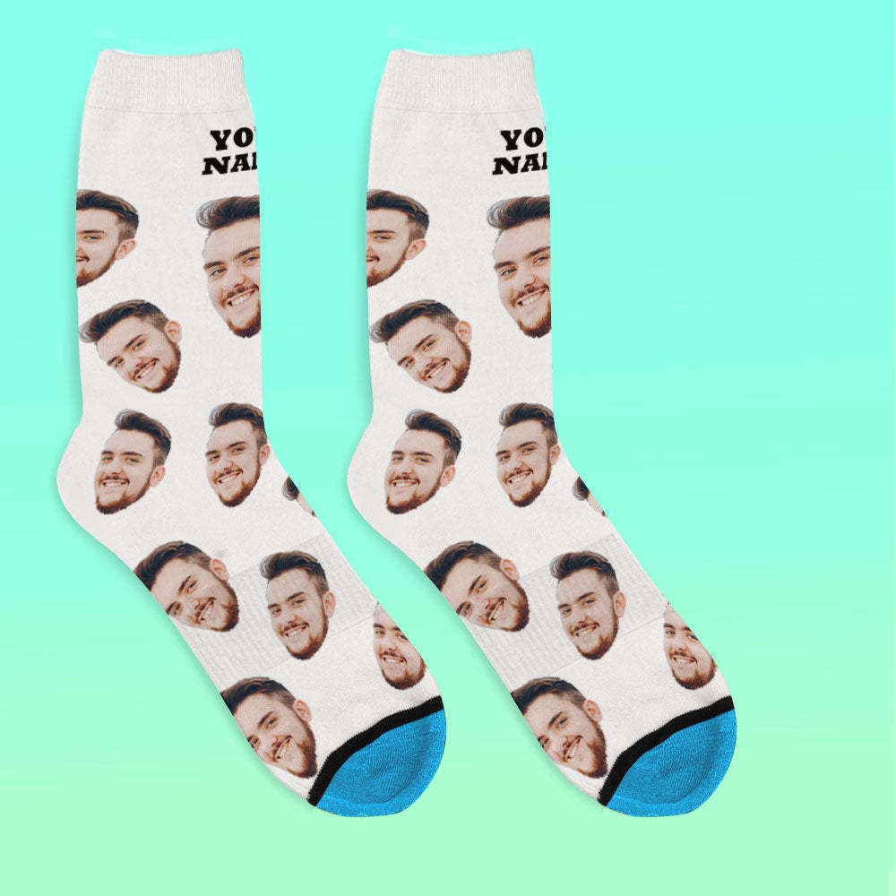 Benutzerdefinierte 3D Digitaldruck Gesicht Socken Bildern und Namen Hinzufügen - Dein Gesicht