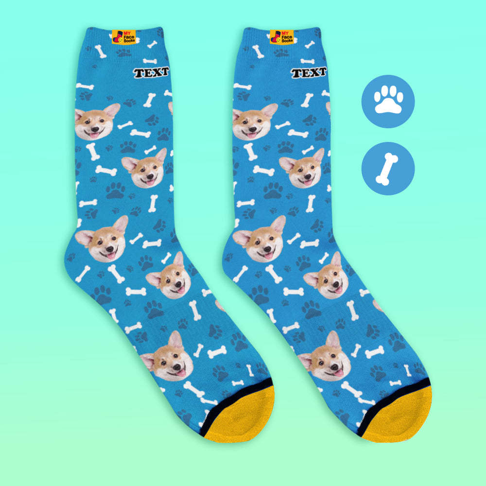 Benutzerdefinierte 3d-vorschau Socken My Face Socken Fügen Sie Bilder Und Namen Hinzu - Hund - GesichtSocken