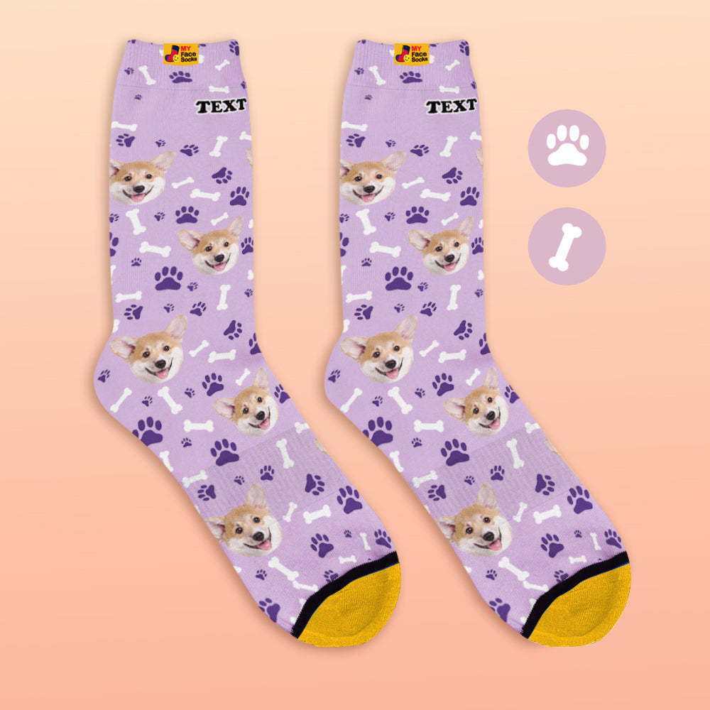 Benutzerdefinierte 3d-vorschau Socken My Face Socken Fügen Sie Bilder Und Namen Hinzu - Hund - GesichtSocken