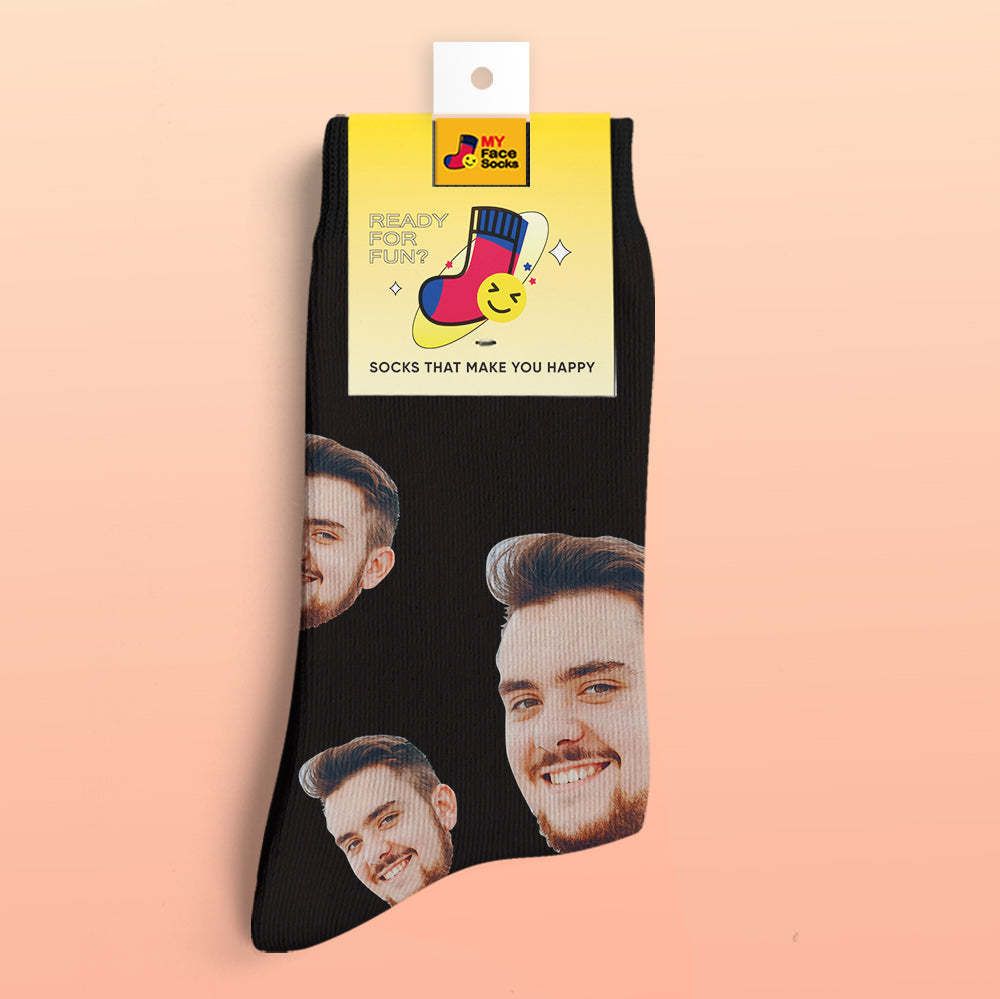Benutzerdefinierte 3D-Socken mit Digitaldruck Meine Gesichtssocken Fügen Sie Bilder und Namen hinzu - Dein Gesicht
