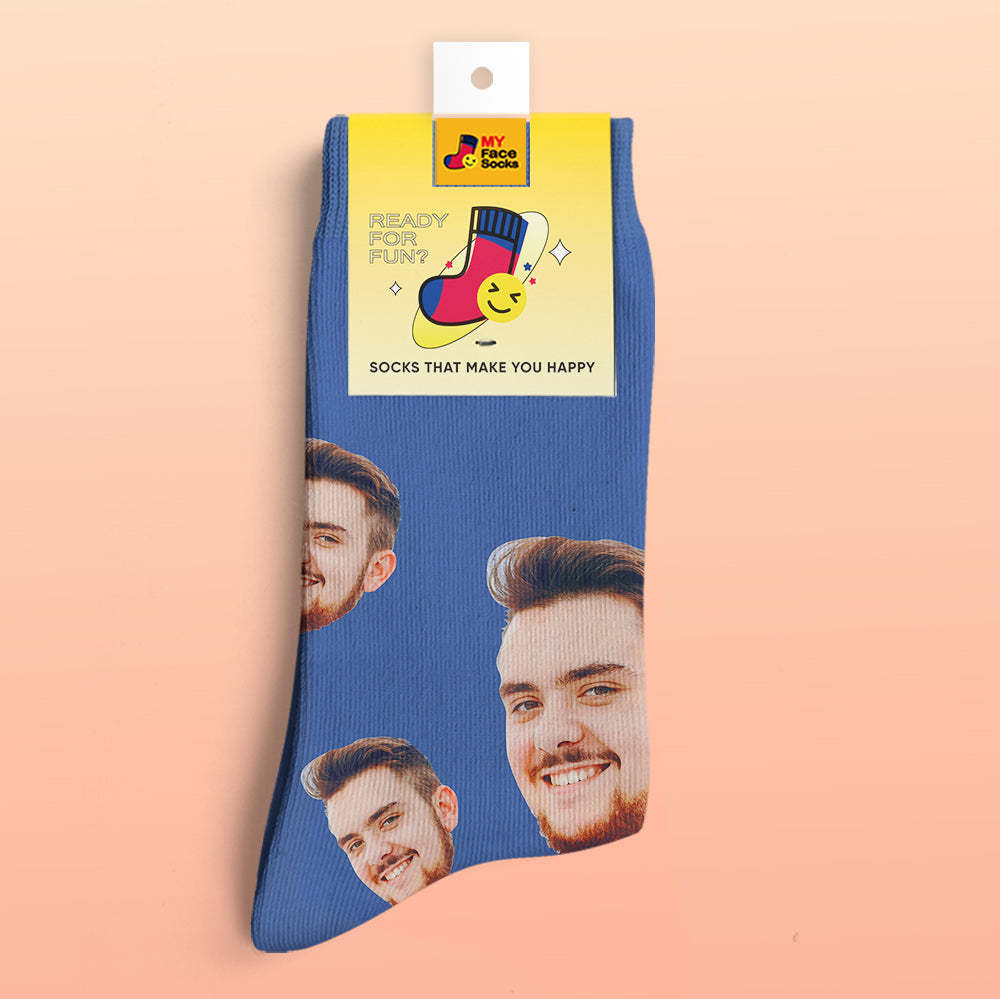 Benutzerdefinierte 3D-Socken mit Digitaldruck Meine Gesichtssocken Fügen Sie Bilder und Namen hinzu - Dein Gesicht