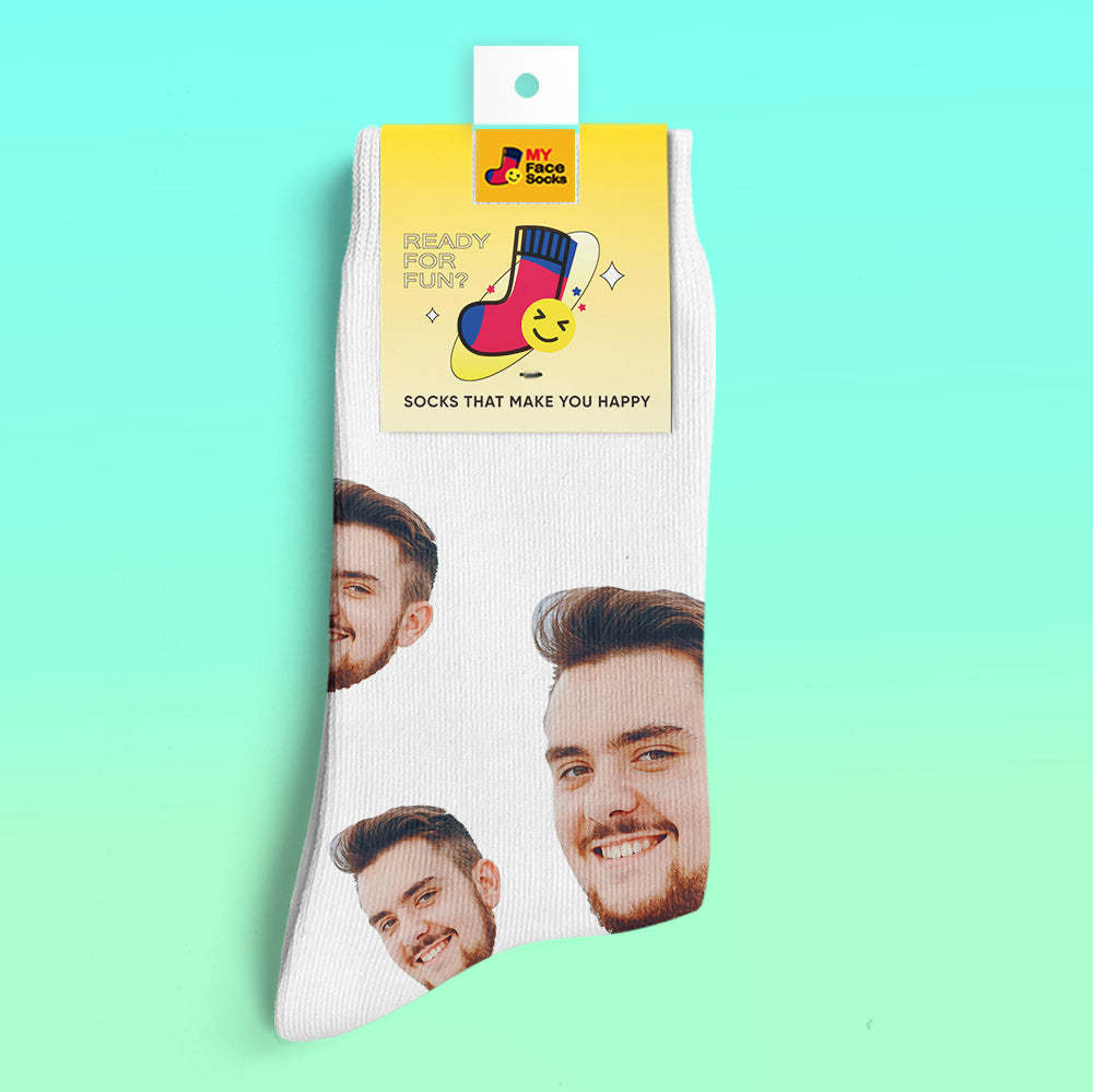 Benutzerdefinierte 3D-Socken mit Digitaldruck Meine Gesichtssocken Fügen Sie Bilder und Namen hinzu - Dein Gesicht