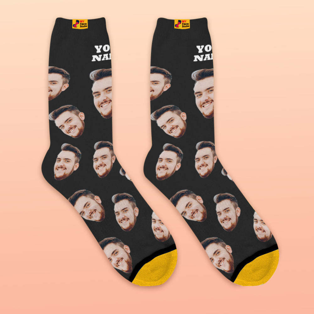 Benutzerdefinierte 3D-Socken mit Digitaldruck Meine Gesichtssocken Fügen Sie Bilder und Namen hinzu - Dein Gesicht