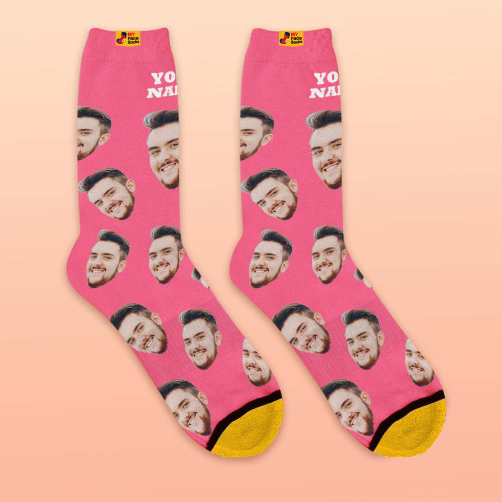 Benutzerdefinierte 3D-Socken mit Digitaldruck Meine Gesichtssocken Fügen Sie Bilder und Namen hinzu - Dein Gesicht