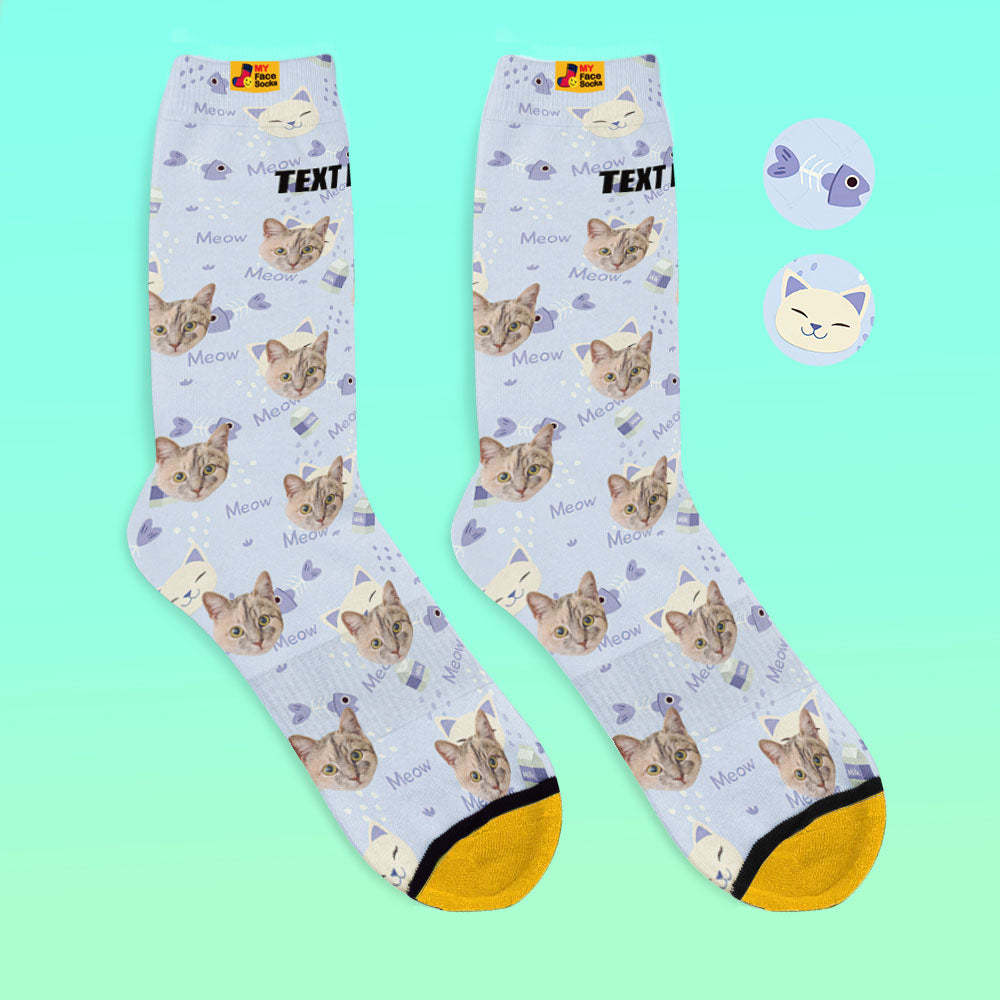 Benutzerdefinierte 3d Digital Gedruckte Socken My Face Socken Fügen Sie Bilder Und Namen Hinzu - Haustier-katzen-socken - GesichtSocken